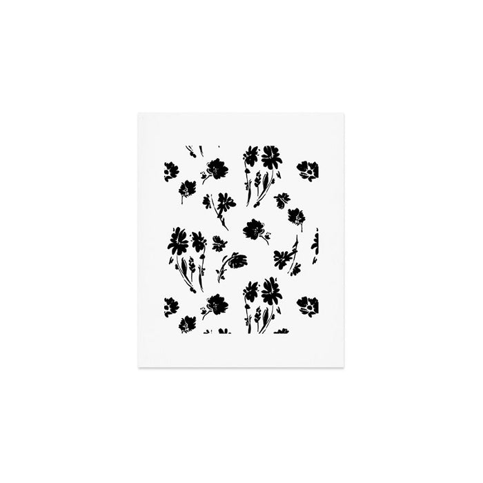 Brushstrokes meadow flowers BN Art Print Gallery Image 1