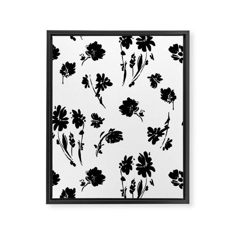 Brushstrokes meadow flowers BN Framed Canvas Print Gallery Image 8