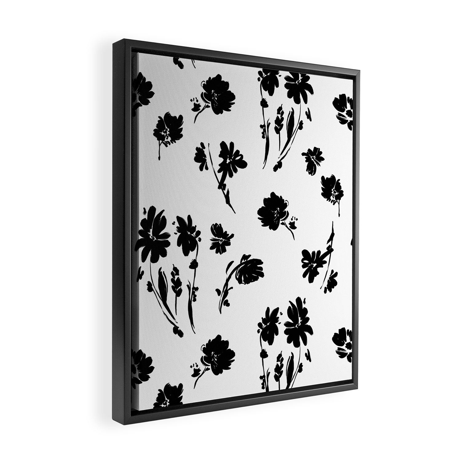 Brushstrokes meadow flowers BN Framed Canvas Print Gallery Image 2
