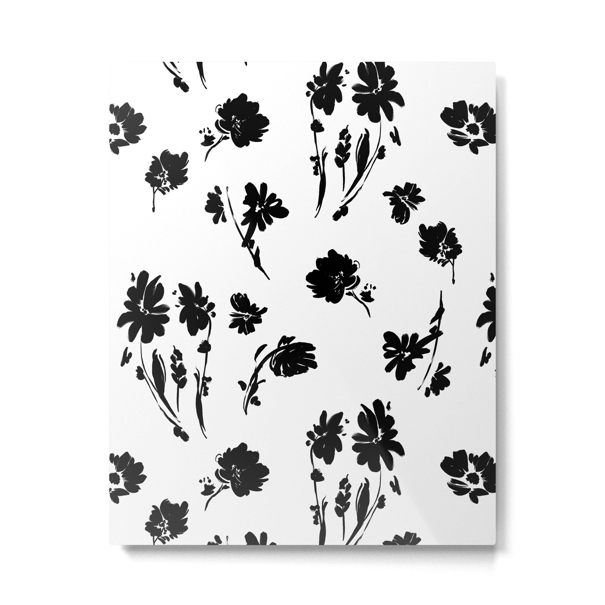 Brushstrokes meadow flowers BN Metal Print Gallery Image 6