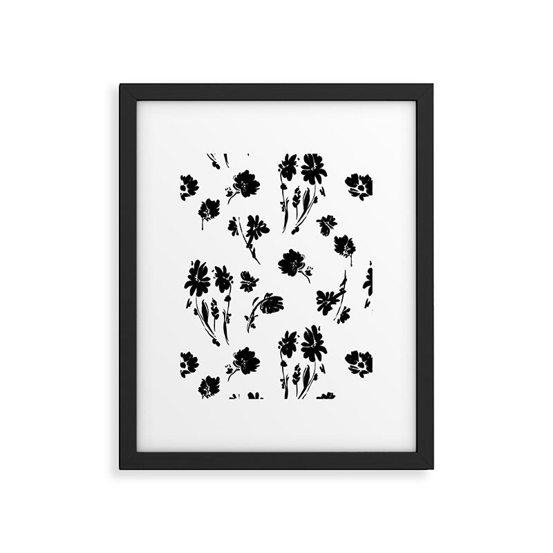 Brushstrokes meadow flowers BN Framed Art Print Gallery Image 6