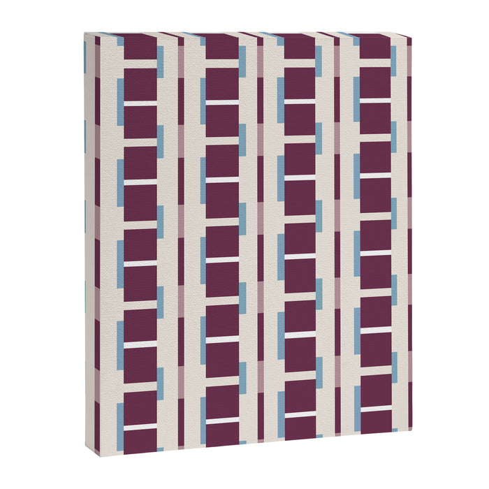 Burgundy Grid Elegance Canvas Print Gallery Image 1