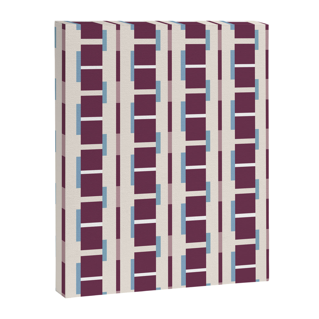 Burgundy Grid Elegance Canvas Print Gallery Image 8