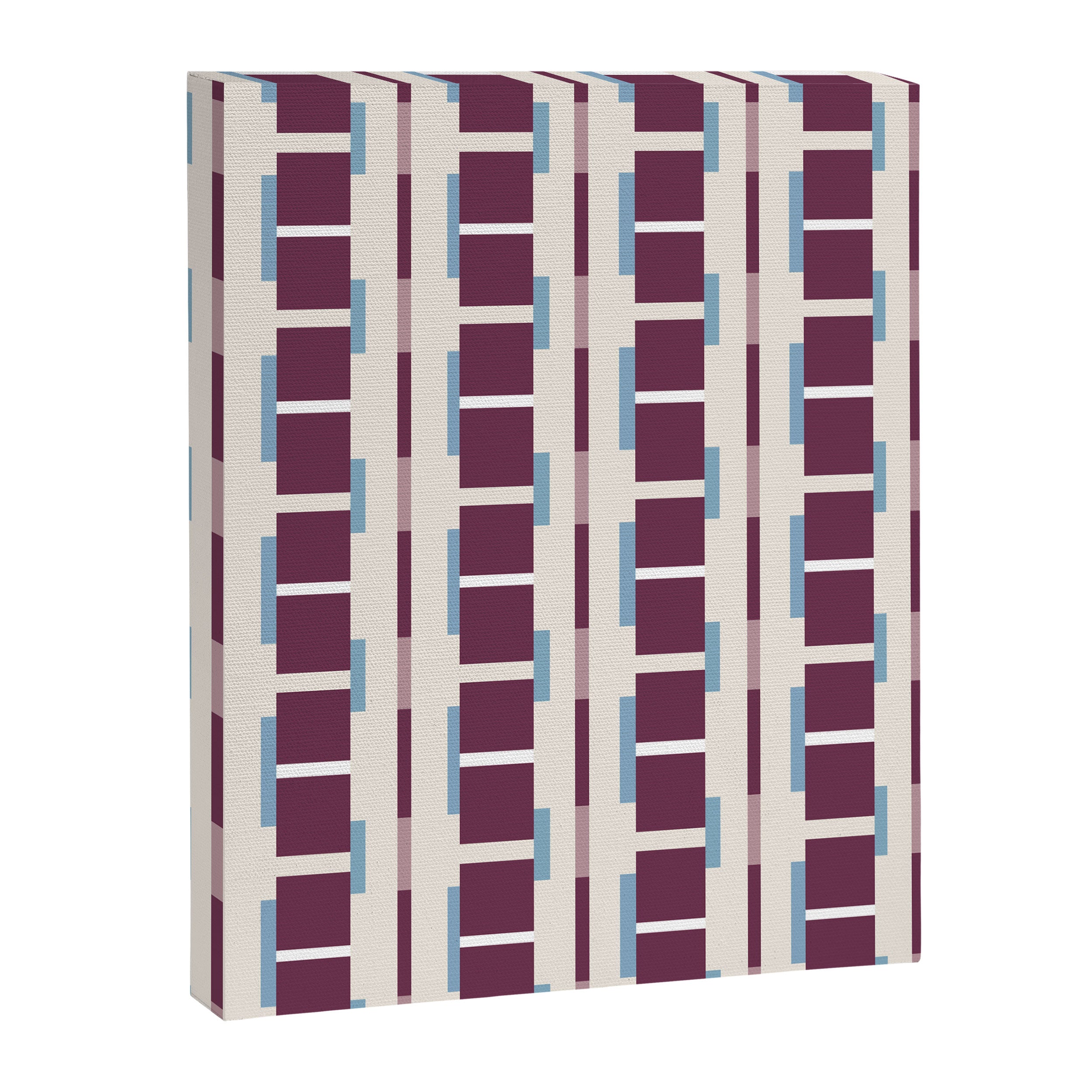 Burgundy Grid Elegance Canvas Print Gallery Image 8