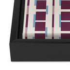 Burgundy Grid Elegance Framed Canvas Print Gallery Image 3