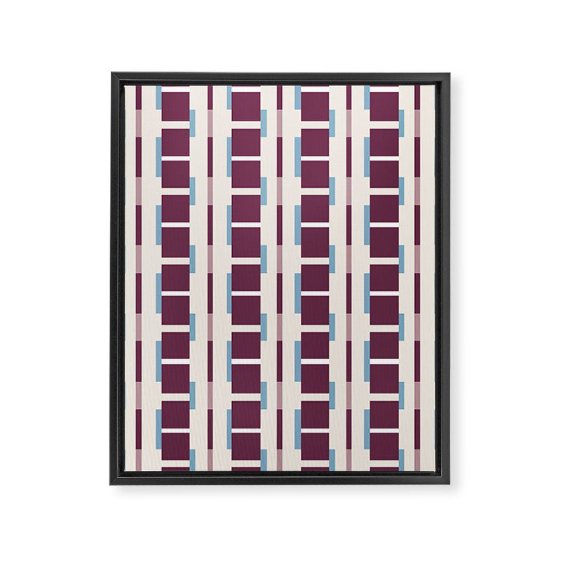Burgundy Grid Elegance Framed Canvas Print Gallery Image 8