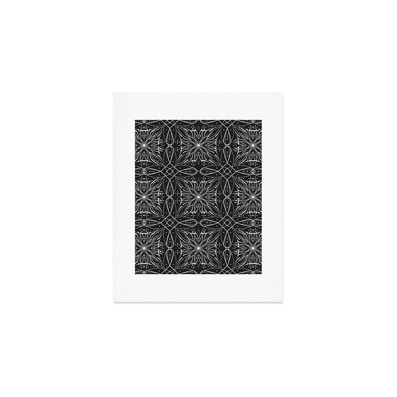 BW starry abstract mosaic A Art Print Gallery Image 1