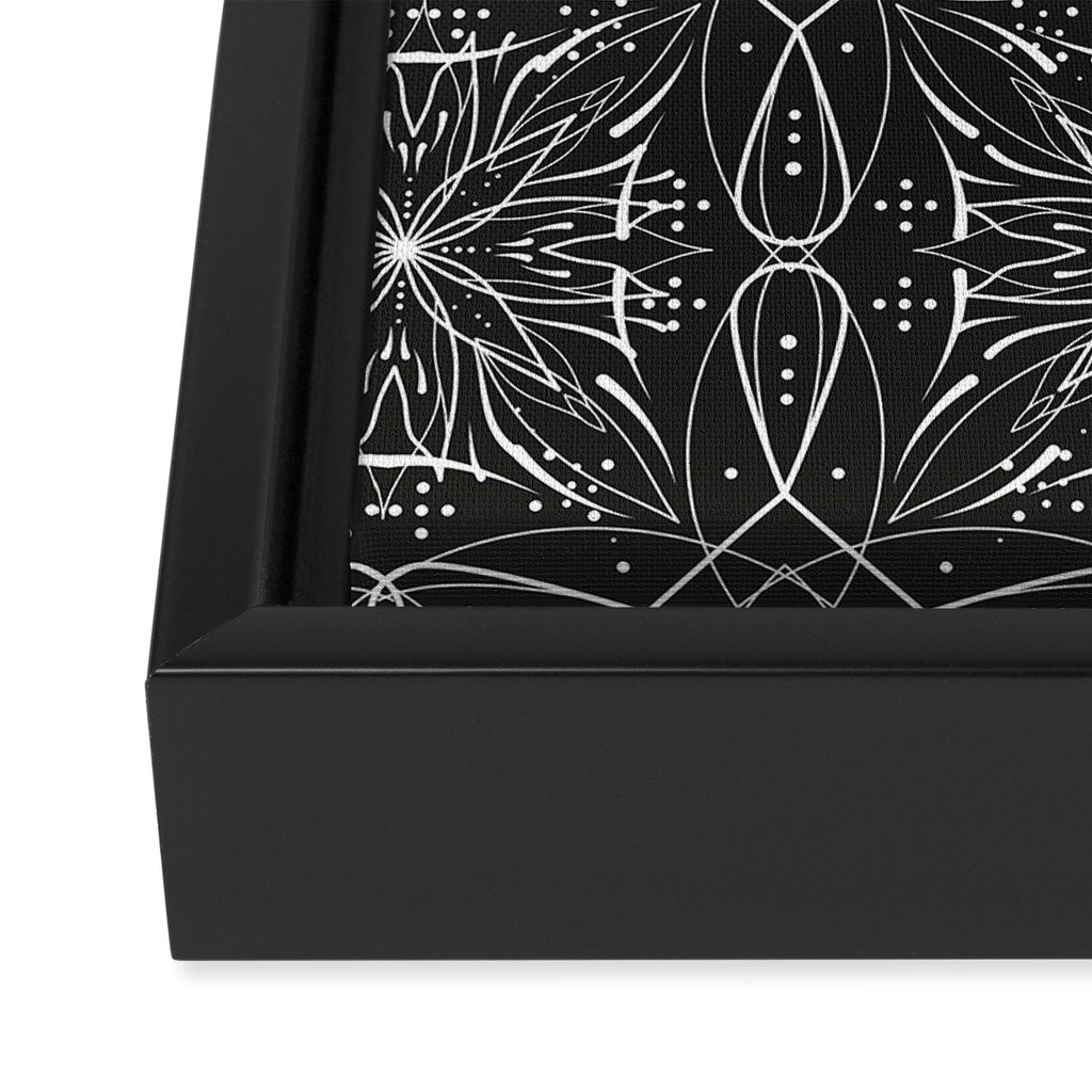 BW starry abstract mosaic A Framed Canvas Print Gallery Image 3