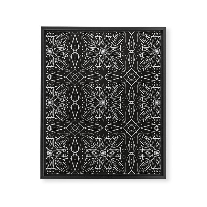 BW starry abstract mosaic A Framed Canvas Print Gallery Image 8