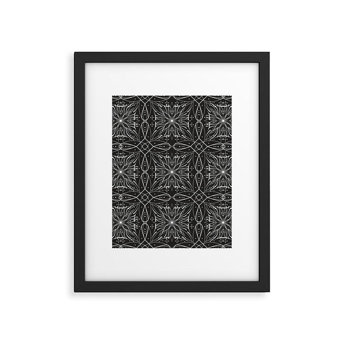 BW starry abstract mosaic A Framed Art Print Gallery Image 1