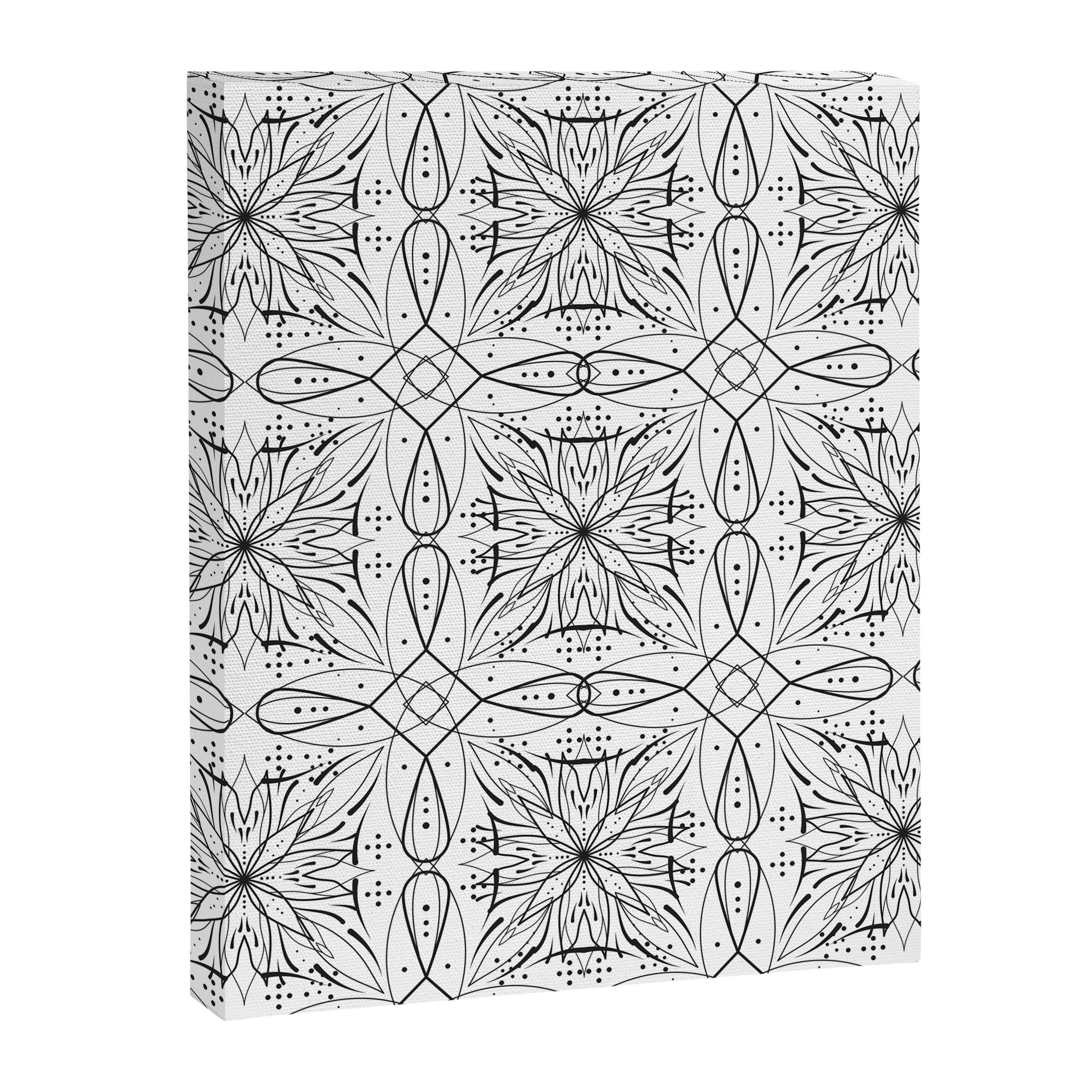 BW starry abstract mosaic B Canvas Print Gallery Image 8