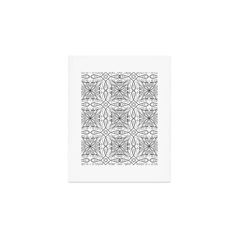 BW starry abstract mosaic B Art Print Gallery Image 1