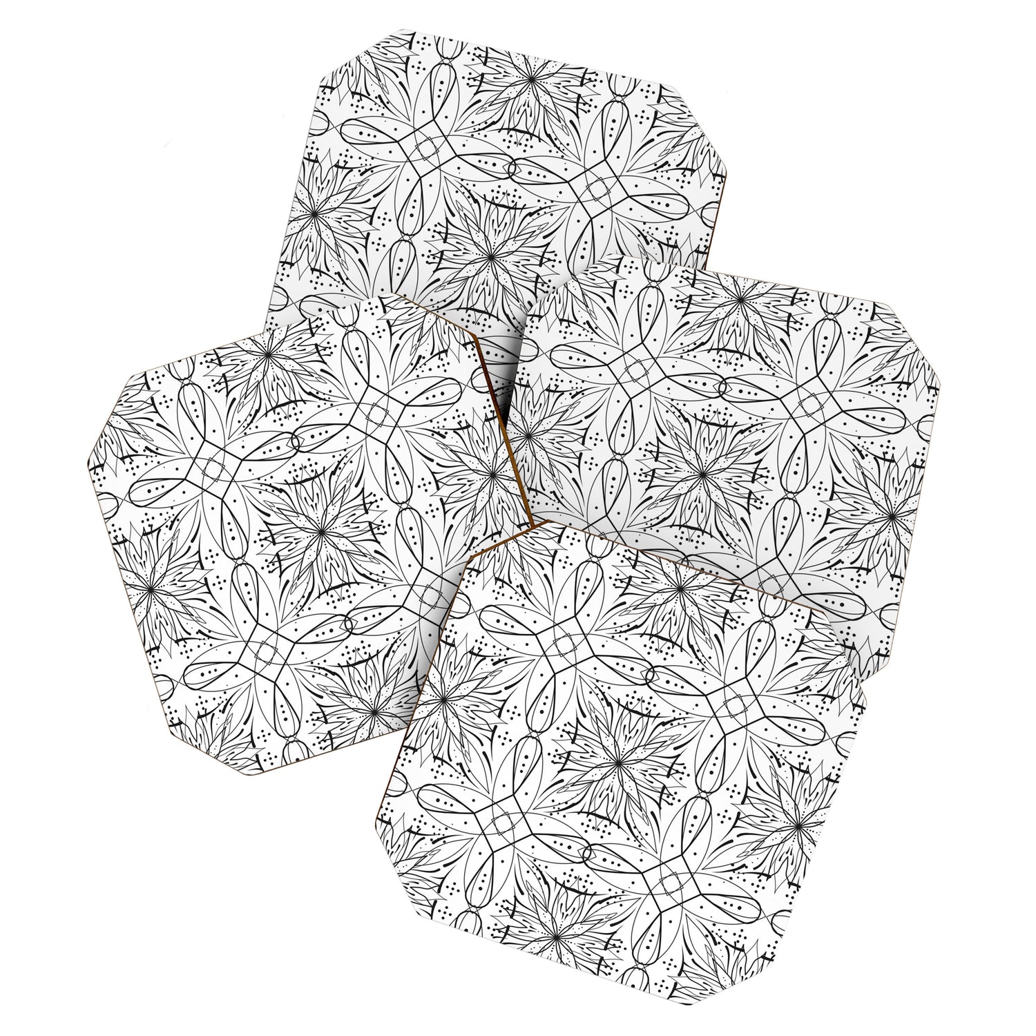 BW starry abstract mosaic B Coaster Gallery Image 1
