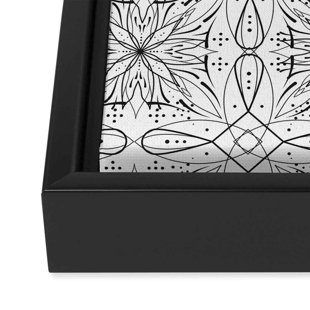 BW starry abstract mosaic B Framed Canvas Print Gallery Image 3