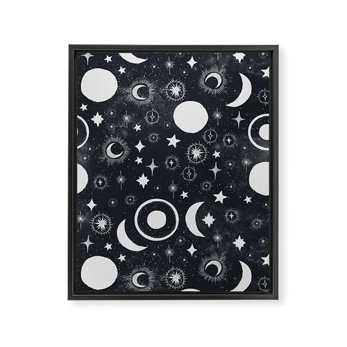 Celestial dark pattern DS Framed Canvas Print Gallery Image 1