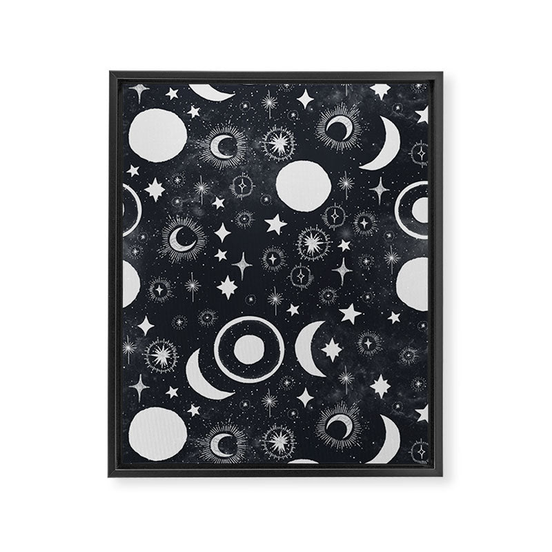 Celestial dark pattern DS Framed Canvas Print Gallery Image 8