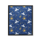 Celestial Pigs lunar blue Framed Canvas Print Gallery Image 8