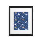 Celestial Pigs lunar blue Framed Art Print Gallery Image 6