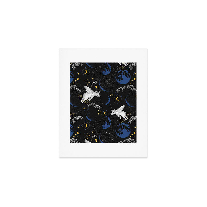 Celestial Pigs of the Night Sky A Art Print Gallery Image 1