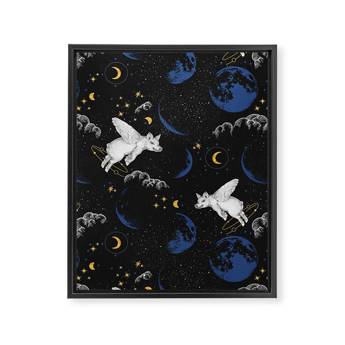 Celestial Pigs of the Night Sky A Framed Canvas Print Gallery Image 1