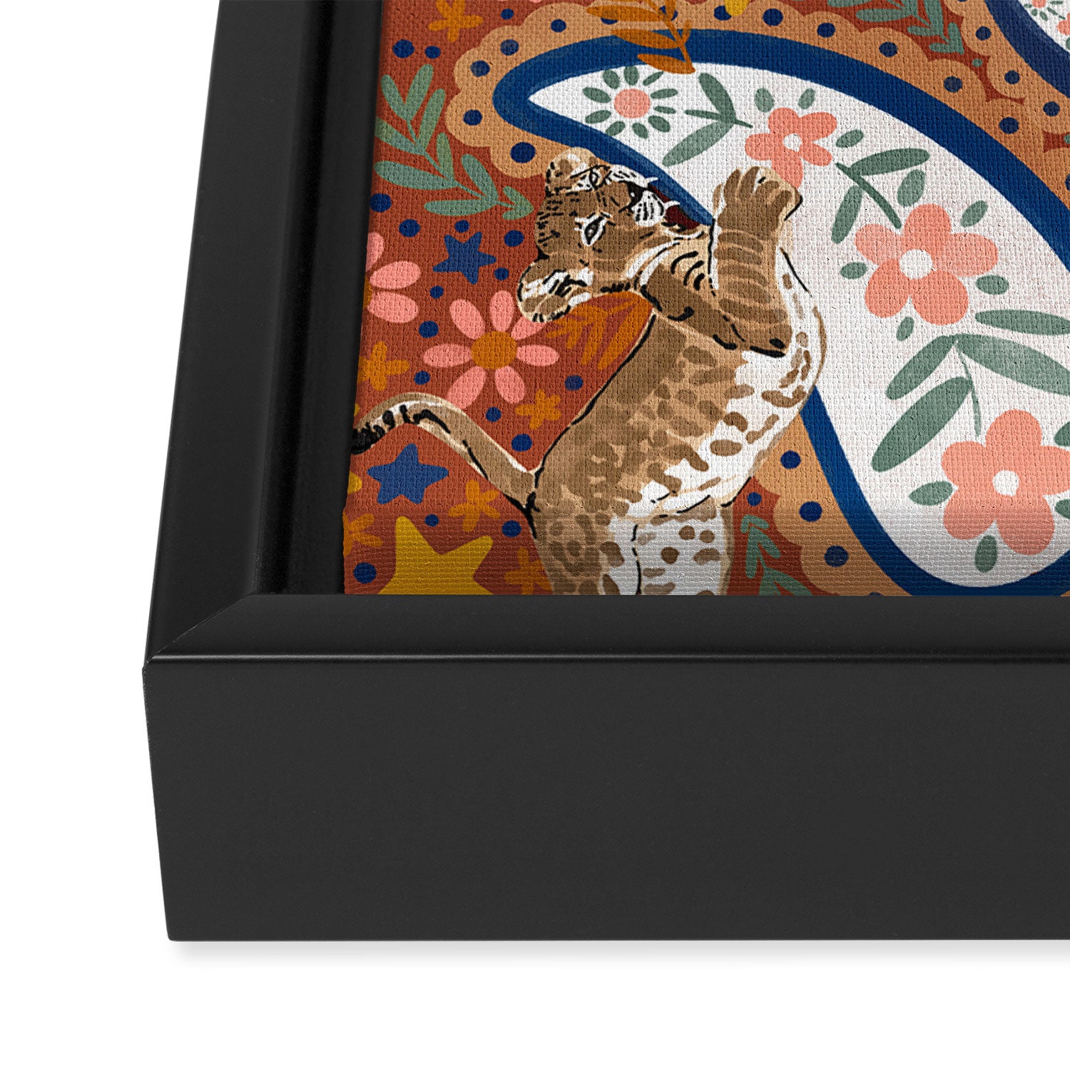 Celestial Sunset Leopard Cubs Framed Canvas Print Gallery Image 3