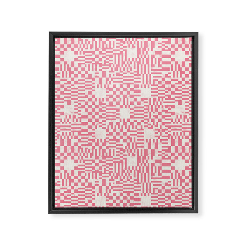 Checkered Pink Matrix Framed Canvas Print Gallery Image 8