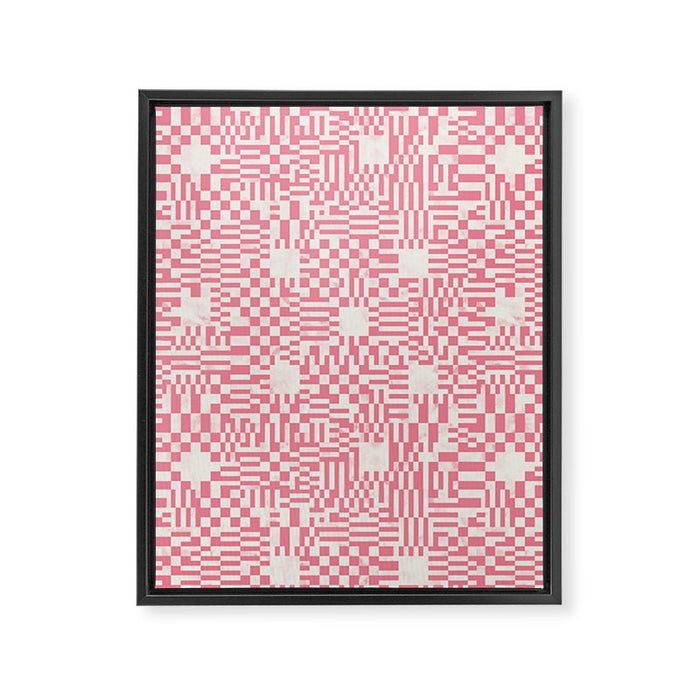 Checkered Pink Matrix Framed Canvas Print Gallery Image 1