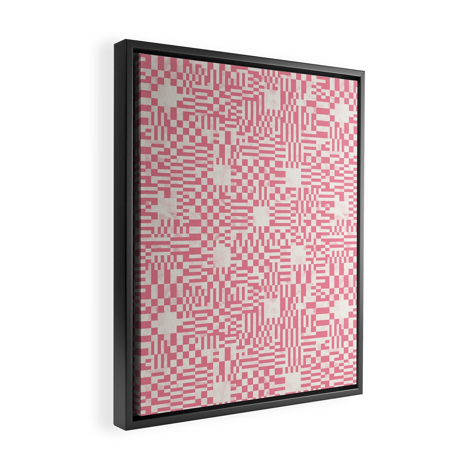 Checkered Pink Matrix Framed Canvas Print Gallery Image 2