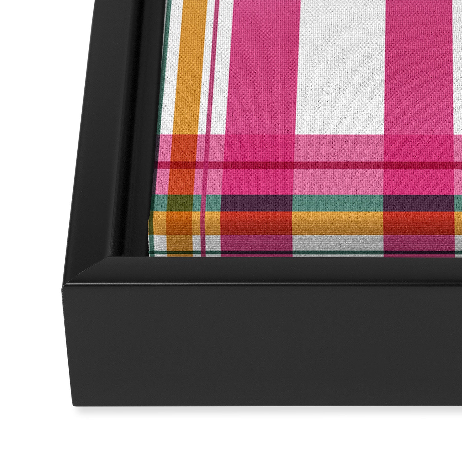 Cheerful Checkered Pattern Framed Canvas Print Gallery Image 3