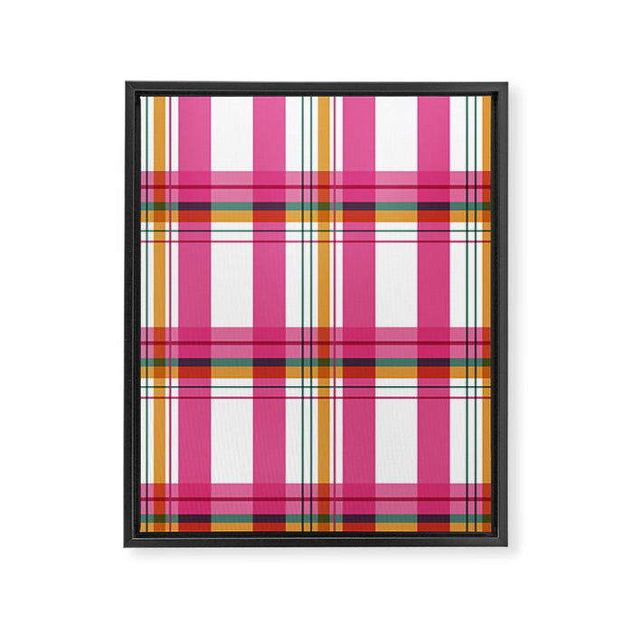 Cheerful Checkered Pattern Framed Canvas Print Gallery Image 1