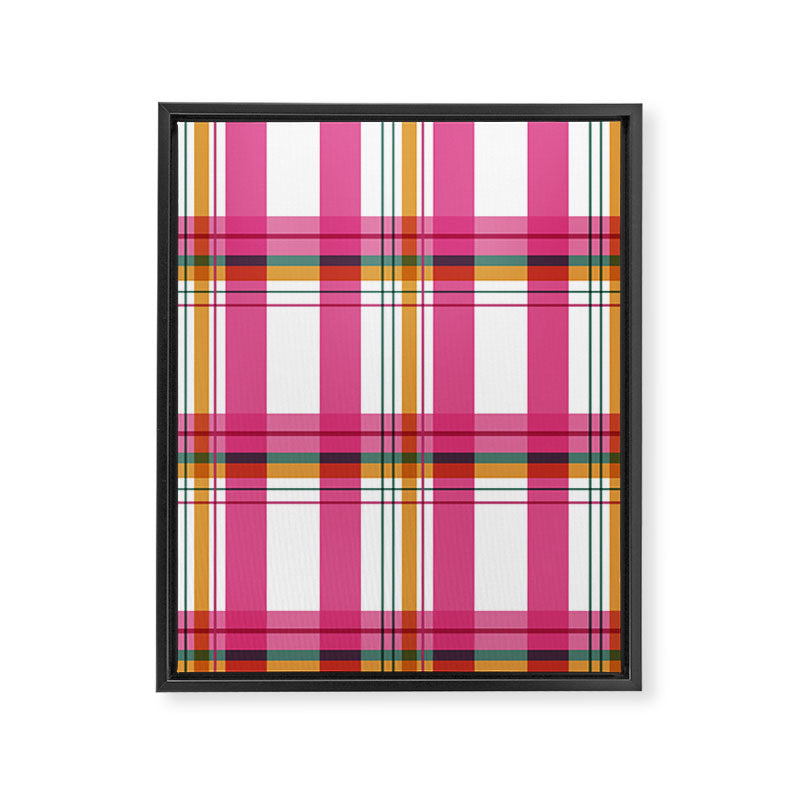 Cheerful Checkered Pattern Framed Canvas Print Gallery Image 8