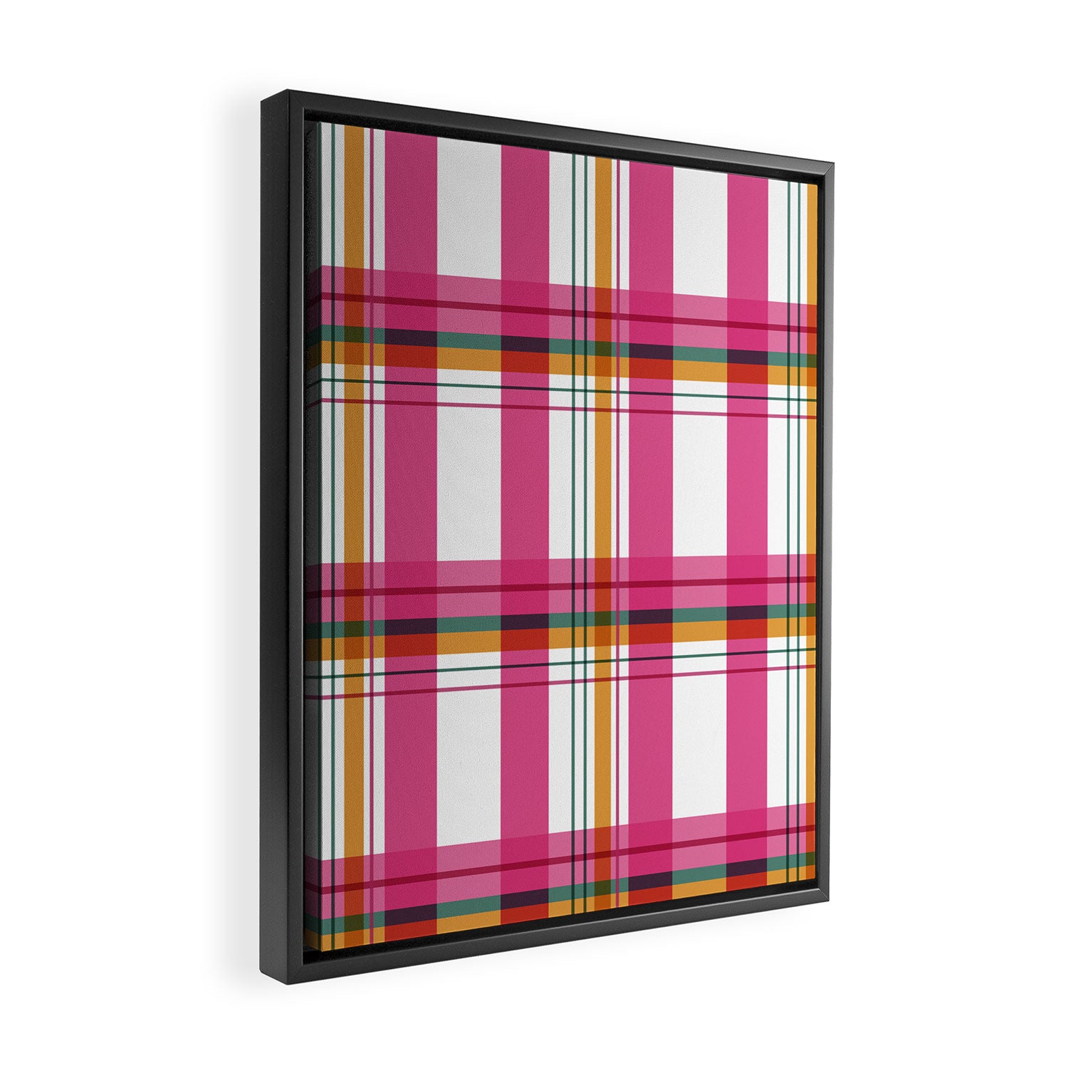 Cheerful Checkered Pattern Framed Canvas Print Gallery Image 2