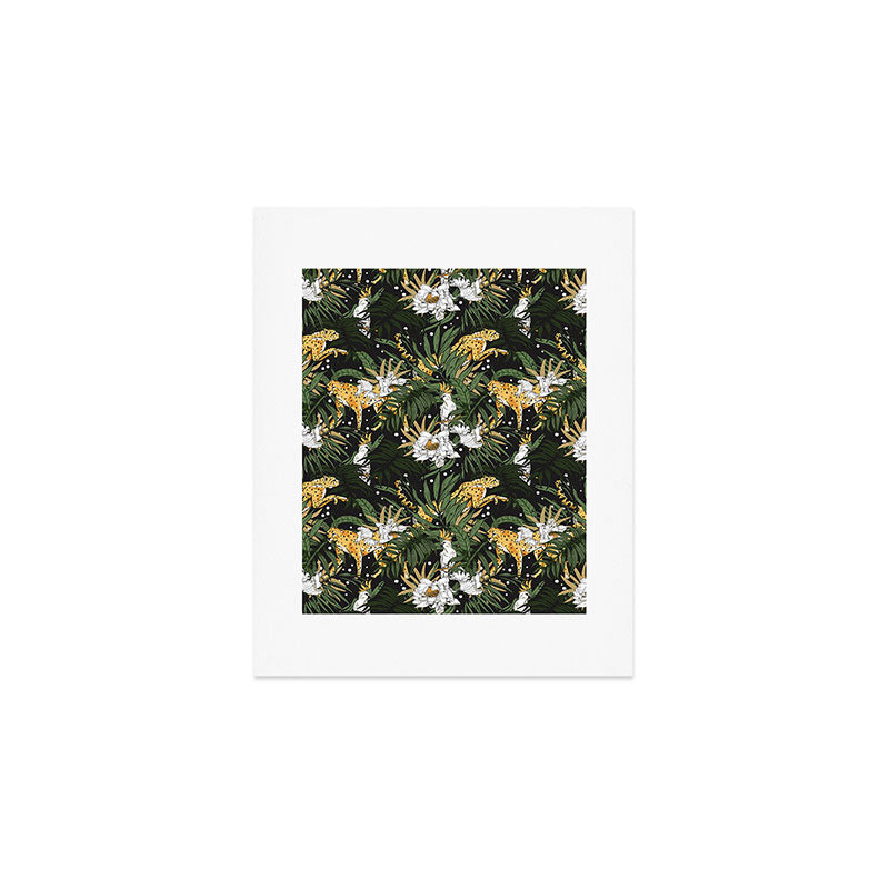 Cheetah in the glamorous nocturnal jungle Art Print Gallery Image 1