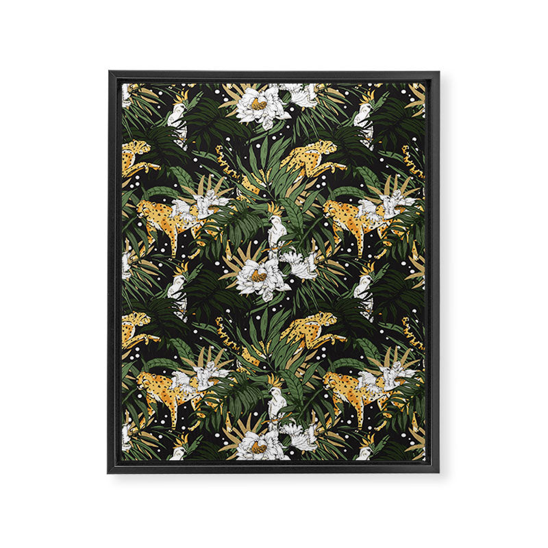 Cheetah in the glamorous nocturnal jungle Framed Canvas Print Gallery Image 8