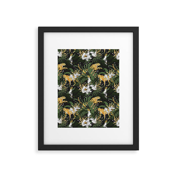 Cheetah in the glamorous nocturnal jungle Framed Art Print Gallery Image 1