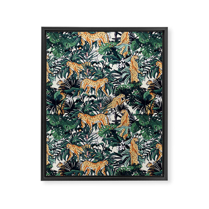 Cheetah in the wild rainforest Framed Canvas Print Gallery Image 1