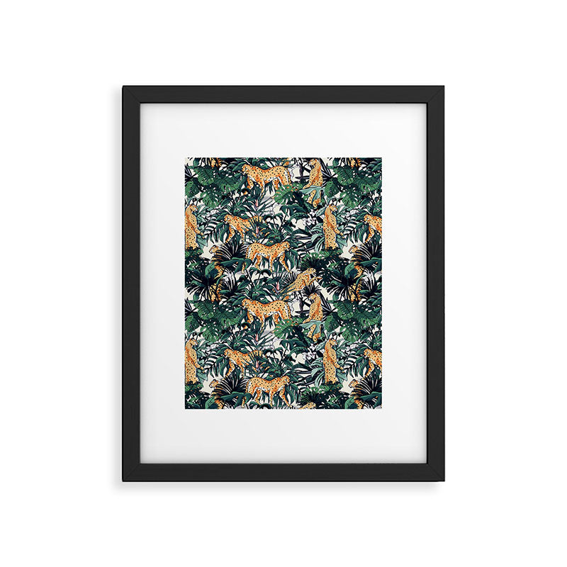 Cheetah in the wild rainforest Framed Art Print Gallery Image 6