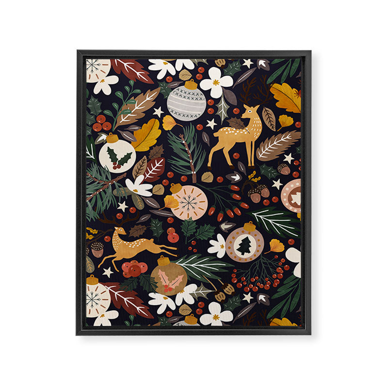 Christmas night forest 10 Framed Canvas Print Gallery Image 8