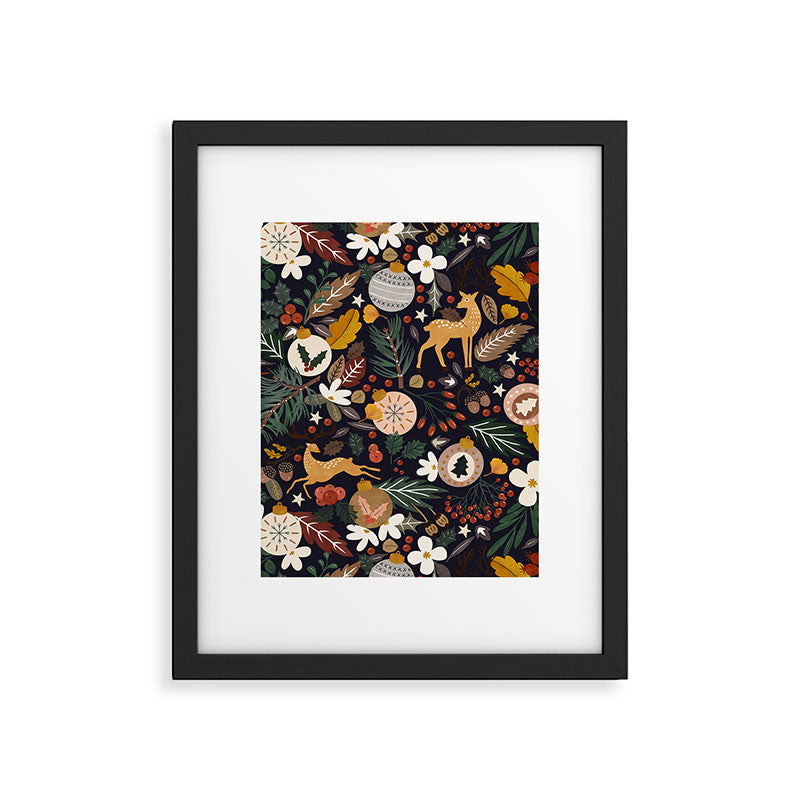 Christmas night forest 10 Framed Art Print Gallery Image 6