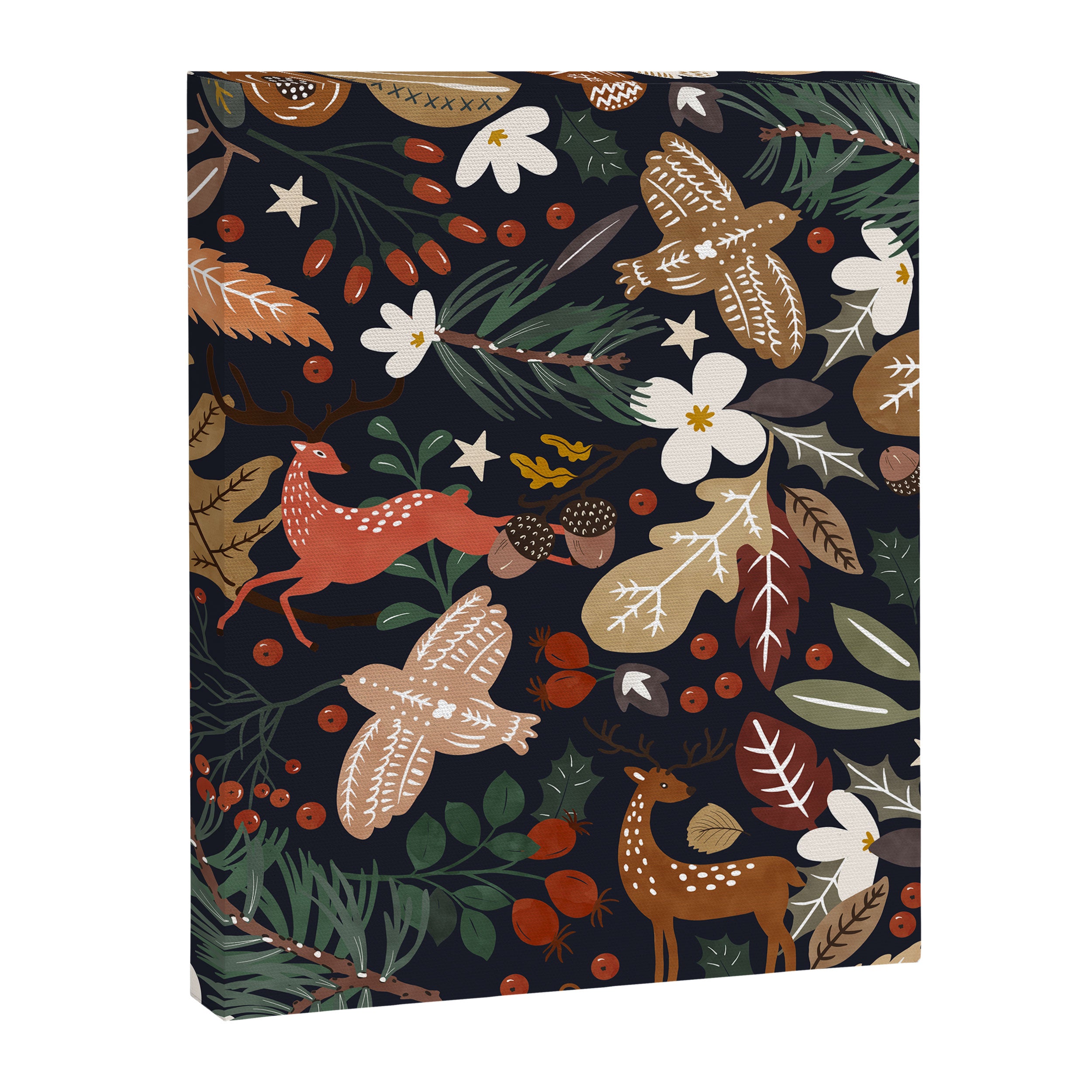 Christmas night forest ornaments Canvas Print Gallery Image 8