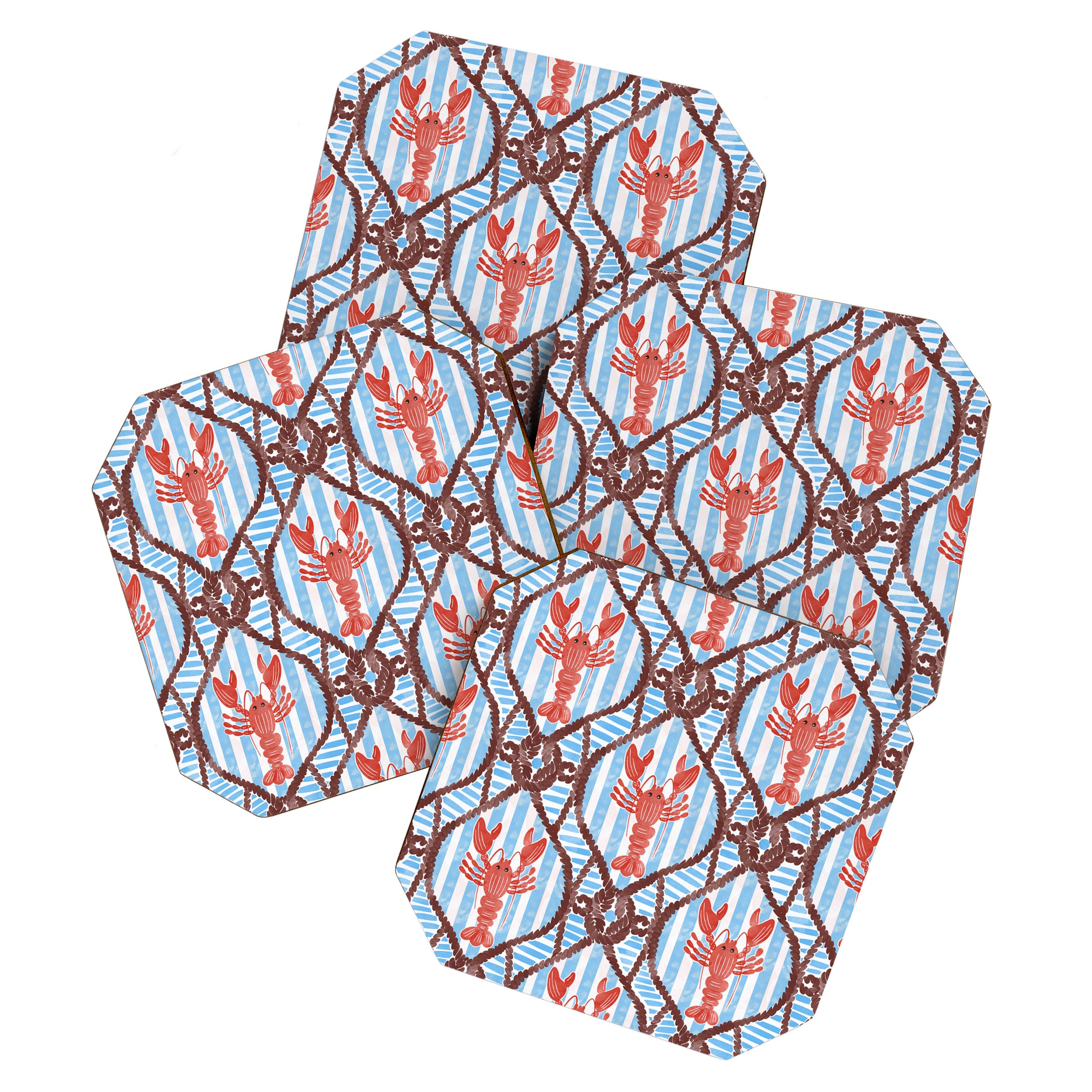 Coastal Lobster Elegance Coaster Gallery Image 1