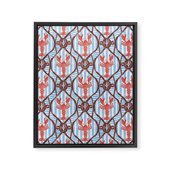 Coastal Lobster Elegance Framed Canvas Print Gallery Image 1