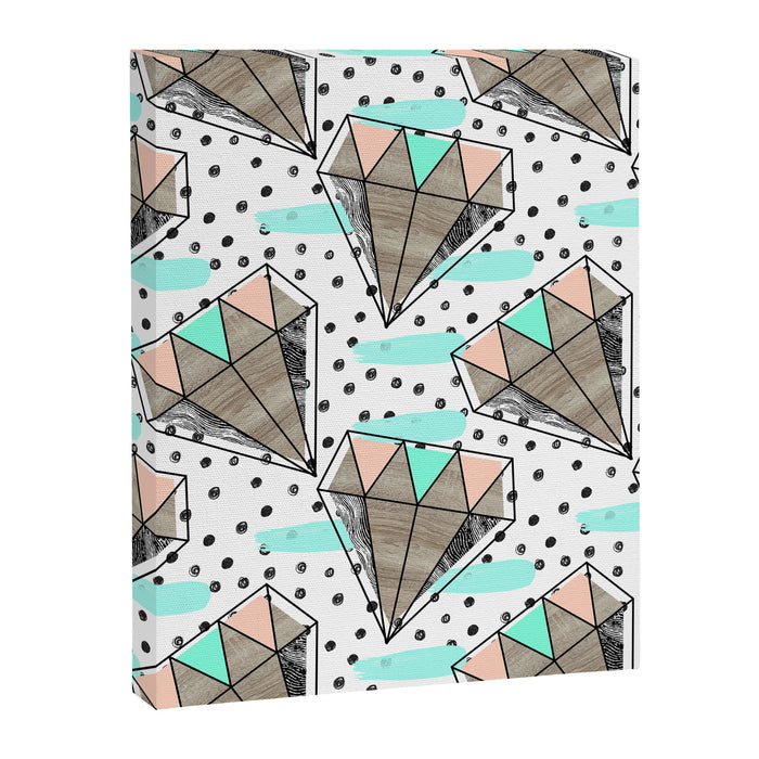 Colored diamonds and texture A Canvas Print Gallery Image 1
