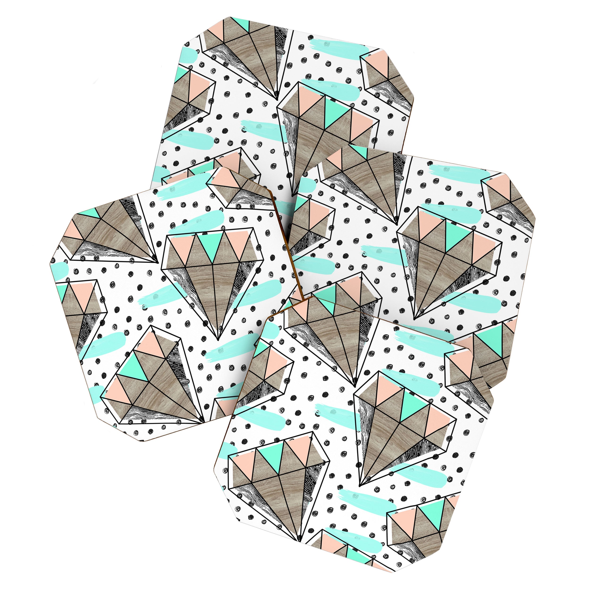 Colored diamonds and texture A Coaster Gallery Image 1