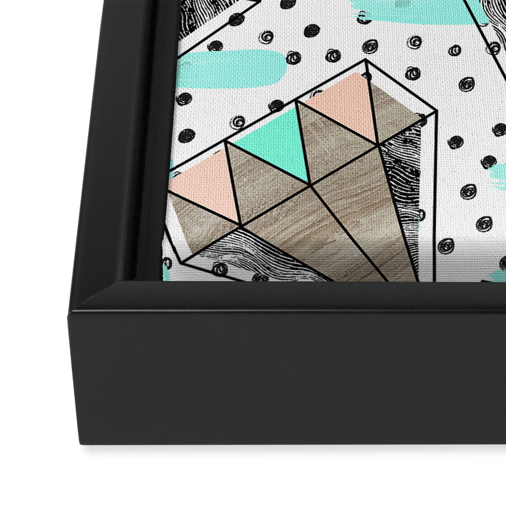 Colored diamonds and texture A Framed Canvas Print Gallery Image 3