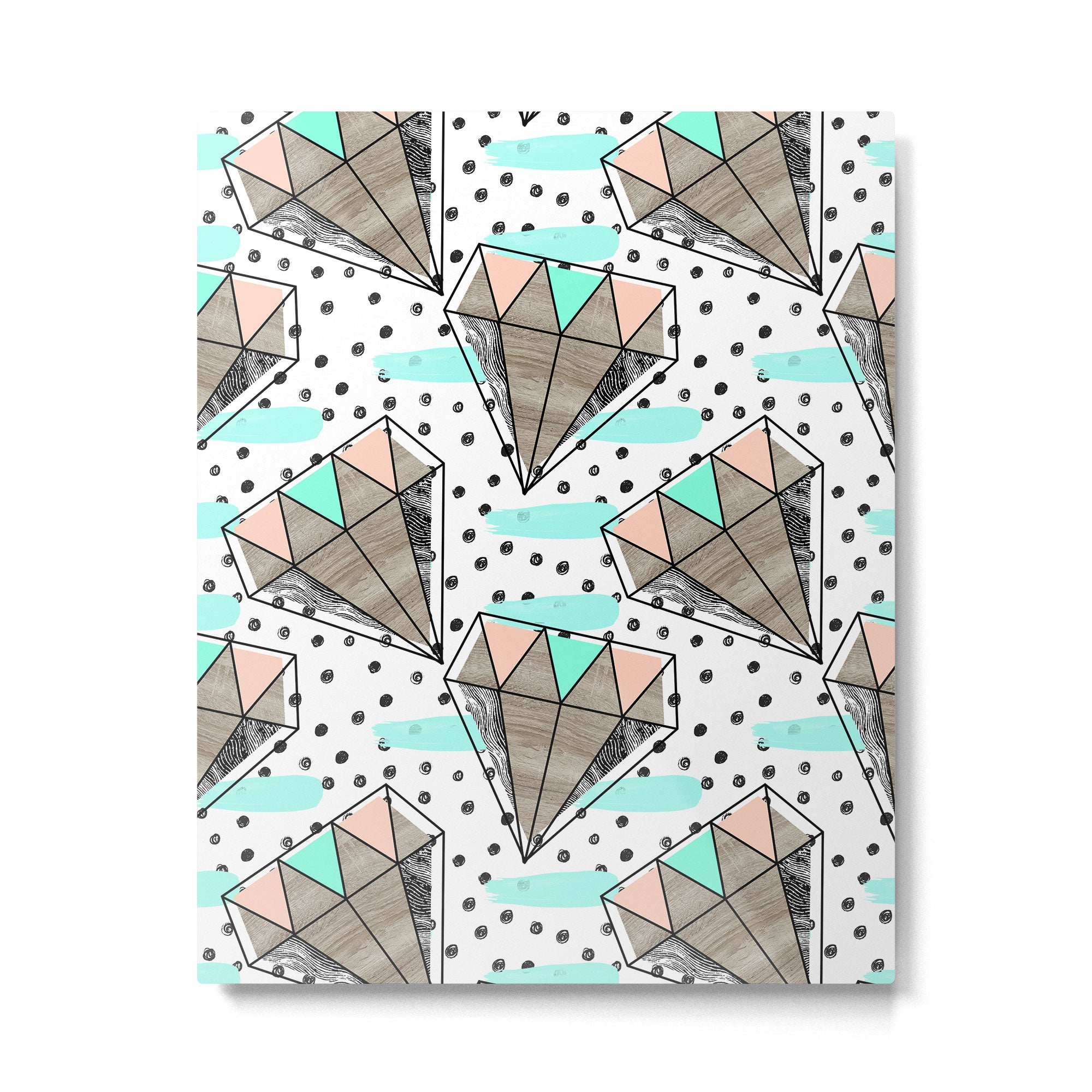 Colored diamonds and texture A Metal Print Gallery Image 6