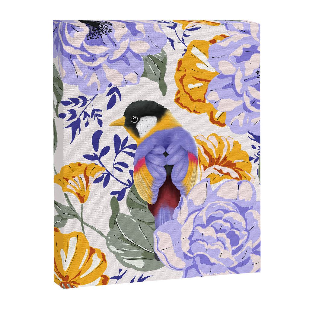 Colorful birds in garden flowers YL Canvas Print Gallery Image 8