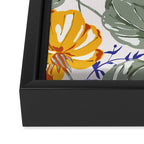 Colorful birds in garden flowers YL Framed Canvas Print Gallery Image 3