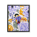 Colorful birds in garden flowers YL Framed Canvas Print Gallery Image 8