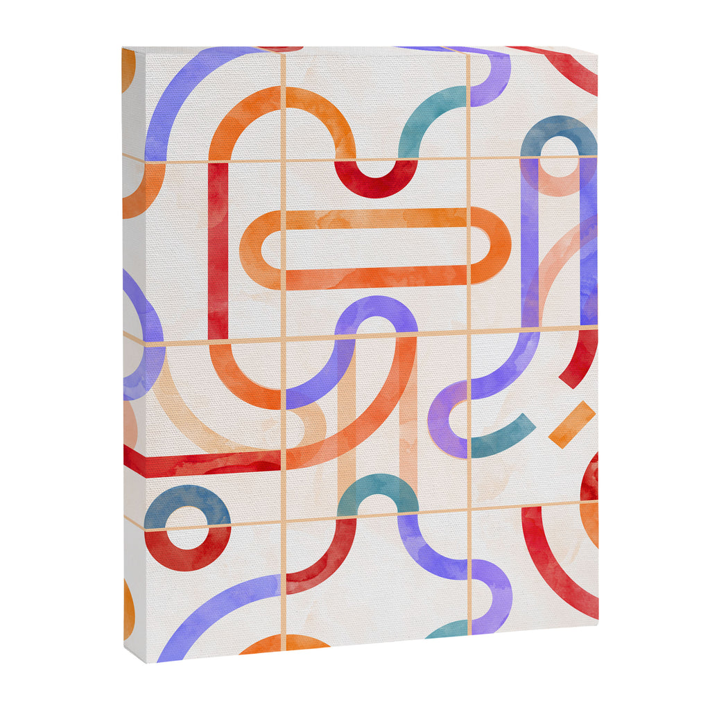 Colorful Curved Path Tiles G Canvas Print Gallery Image 8